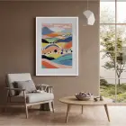 Canlı Kırsal Tepe Manzarası Beyaz Ahşap Çerçeveli Tablo Oturma Odası Duvar Dekoru Poster