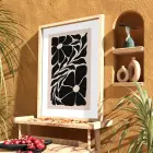 Minimalist Botanik Silüet Doğal Ahşap Çerçeveli Tablo Bohem Dekoratif Obje Ev Aksesuarları Modern