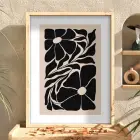 Minimalist Botanik Silüet Doğal Ahşap Çerçeveli Tablo Bohem Dekoratif Obje Ev Aksesuarları Modern