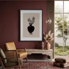 Minimalist Vazo Çiçekler Siyah Ahşap Çerçeveli Tablo Bohem Oturma Odası Duvar Dekoru Poster
