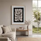 Soyut Monstera Yaprak Sanatı Doğal Ahşap Çerçeveli Tablo Dekorasyonu Poster Obje Ev Aksesuarları