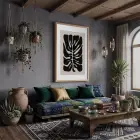Modern Yaprak Formu Doğal Ahşap Çerçeveli Tablo Koridor Ofis Kanvas Görünümlü Salon Oturma