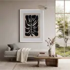 Modern Yaprak Formu Beyaz Ahşap Çerçeveli Tablo Obje Ev Aksesuarları Sanat İç Mekan