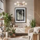 Organik Dal Formu Siyah Ahşap Çerçeveli Tablo Dekoru Poster Obje Ev Aksesuarları Modern