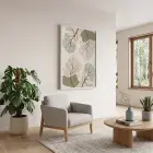 Pastel Botanik Soyut Beyaz Ahşap Çerçeveli Tablo Bohem Odası Duvar Dekoru Poster Obje