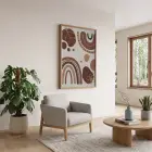 Bohem Toprak Gökkuşağı Doğal Ahşap Çerçeveli Tablo Sanat İç Mekan Yatak Koridor Ofis