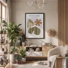 Avantgarde Organik Şekiller Siyah Ahşap Çerçeveli Tablo Dekoratif Obje Ev Aksesuarları Modern Sanat