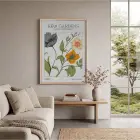 Kew Gardens Botanik İllüstrasyon Doğal Ahşap Çerçeveli Tablo Bohem Ev Aksesuarları Modern Sanat