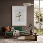 Narin Mor Botanik Tablo Doğal Ahşap Çerçeveli Bohem Duvar Dekoru Poster Obje Ev