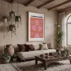 Mercan Pembe Motivasyon Lale Doğal Ahşap Çerçeveli Tablo Ev Aksesuarları Modern Sanat İç