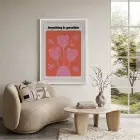 Mercan Pembe Motivasyon Lale Beyaz Ahşap Çerçeveli Tablo Koridor Ofis Kanvas Görünümlü Salon