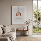 Minimalist Gökkuşağı İsim Tablosu Doğal Ahşap Çerçeveli Yatak Koridor Ofis Kanvas Görünümlü Salon