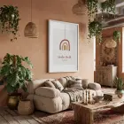 Minimalist Gökkuşağı İsim Tablosu Beyaz Ahşap Çerçeveli Ev Aksesuarları Modern Sanat İç Mekan