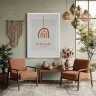 Minimalist Gökkuşağı İsim Tablosu Beyaz Ahşap Çerçeveli Ev Aksesuarları Modern Sanat İç Mekan