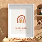 Minimalist Gökkuşağı İsim Tablosu Beyaz Ahşap Çerçeveli Ev Aksesuarları Modern Sanat İç Mekan