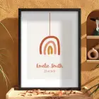 Minimalist Gökkuşağı İsim Tablosu Siyah Ahşap Çerçeveli Duvar Dekoru Poster Obje Ev Aksesuarları