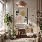 Minimalist Ay Güneş Kadın Beyaz Ahşap Çerçeveli Tablo Dekoratif Obje Ev Aksesuarları Modern