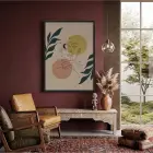 Minimalist Ay Güneş Kadın Siyah Ahşap Çerçeveli Tablo Ofis Kanvas Görünümlü Salon Oturma