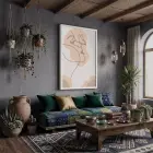 Kelebekli Çizgi Yüz Soyut Beyaz Ahşap Çerçeveli Tablo Salon Oturma Odası Duvar Dekoru