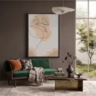 Kelebekli Çizgi Yüz Soyut Siyah Ahşap Çerçeveli Tablo Dekoru Poster Obje Ev Aksesuarları