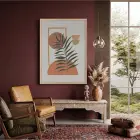 Minimalist Yaprak Geometri Doğal Ahşap Çerçeveli Tablo Dekorasyonu Poster Obje Ev Aksesuarları Modern