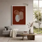 Toprak Tonlu Soyut Yüz Beyaz Ahşap Çerçeveli Tablo Poster Dekoratif Obje Ev Aksesuarları