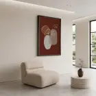 Toprak Tonlu Soyut Yüz Siyah Ahşap Çerçeveli Tablo Obje Ev Aksesuarları Modern Sanat
