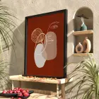 Toprak Tonlu Soyut Yüz Siyah Ahşap Çerçeveli Tablo Obje Ev Aksesuarları Modern Sanat