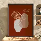Toprak Tonlu Soyut Yüz Siyah Ahşap Çerçeveli Tablo Obje Ev Aksesuarları Modern Sanat