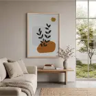 Toprak Tonları Bitki Sanatı Doğal Ahşap Çerçeveli Tablo Aksesuarları Modern Sanat İç Mekan