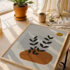 Toprak Tonları Bitki Sanatı Doğal Ahşap Çerçeveli Tablo Aksesuarları Modern Sanat İç Mekan