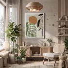 Yeşil Monstera Soyut Formlar Beyaz Ahşap Çerçeveli Tablo Dekoratif Obje Ev Aksesuarları Modern