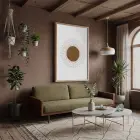 Boho Işınsal Güneş Doğal Ahşap Çerçeveli Tablo Bohem Dekoru Poster Obje Ev Aksesuarları