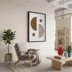 Bohem Güneş Formları Siyah Ahşap Çerçeveli Tablo Ev Aksesuarları Modern Sanat İç Mekan