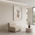 Minimalist Botanik Vazo Beyaz Ahşap Çerçeveli Tablo Bohem Oturma Odası Duvar Dekoru Poster
