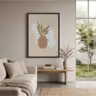 Minimalist Botanik Vazo Siyah Ahşap Çerçeveli Tablo Bohem Oturma Odası Duvar Dekoru Poster