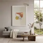 Toprak Tonları Yüz Hatları Beyaz Ahşap Çerçeveli Tablo Ev Aksesuarları Modern Sanat İç