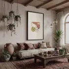 Toprak Tonları Yüz Hatları Siyah Ahşap Çerçeveli Tablo Duvar Dekoru Poster Obje Ev