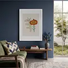 Soyut Organik Formlar Beyaz Ahşap Çerçeveli Tablo Dekorasyonu Poster Obje Ev Aksesuarları Modern