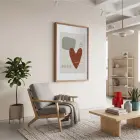 Toprak Tonları Organik Sanat Doğal Ahşap Çerçeveli Tablo Ofis Kanvas Görünümlü Salon Oturma