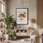 Toprak Tonları Soyut Geometri Siyah Ahşap Çerçeveli Tablo Duvar Dekoru Poster Obje Ev