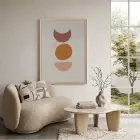 Toprak Tonları Geometrik Soyut Doğal Ahşap Çerçeveli Tablo Dekoru Poster Obje Ev Aksesuarları