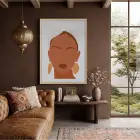 Boho Şık Yüz Tasarım Doğal Ahşap Çerçeveli Tablo Bohem Obje Ev Aksesuarları Modern
