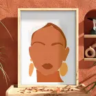 Boho Şık Yüz Tasarım Doğal Ahşap Çerçeveli Tablo Bohem Obje Ev Aksesuarları Modern