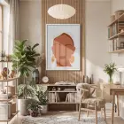 Boho Şık Yüz Tasarım Beyaz Ahşap Çerçeveli Tablo Bohem Ev Aksesuarları Modern Sanat