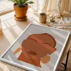 Boho Şık Yüz Tasarım Beyaz Ahşap Çerçeveli Tablo Bohem Ev Aksesuarları Modern Sanat