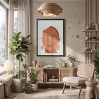Boho Şık Yüz Tasarım Siyah Ahşap Çerçeveli Tablo Bohem Yatak Koridor Ofis Kanvas