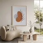 Toprak Tonlu Organik Sanat Doğal Ahşap Çerçeveli Tablo Koridor Ofis Kanvas Görünümlü Salon