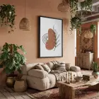 Toprak Tonlu Organik Sanat Siyah Ahşap Çerçeveli Tablo İç Mekan Yatak Koridor Ofis