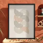 Organik Dalgalı Pastel Tablo Siyah Ahşap Çerçeveli Dekorasyonu Poster Obje Ev Aksesuarları Modern